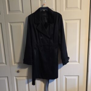 Tahari Classic Black Trench Coat